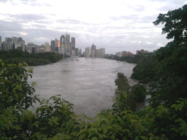 Brisbane City during the flood